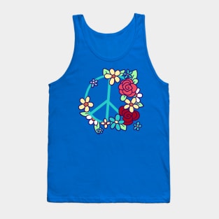 Flowery Peace Sign Tank Top